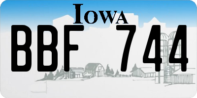 IA license plate BBF744