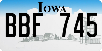 IA license plate BBF745