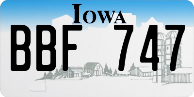 IA license plate BBF747