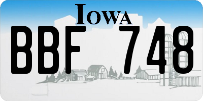 IA license plate BBF748