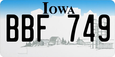 IA license plate BBF749
