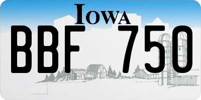 IA license plate BBF750