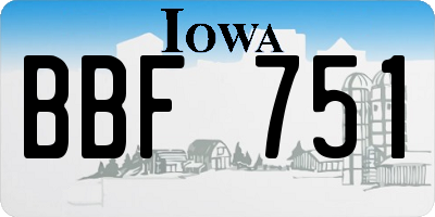 IA license plate BBF751