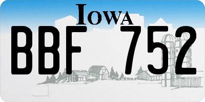 IA license plate BBF752