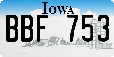 IA license plate BBF753