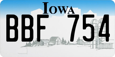 IA license plate BBF754
