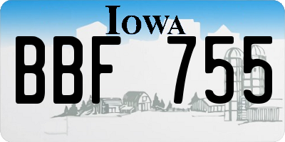 IA license plate BBF755