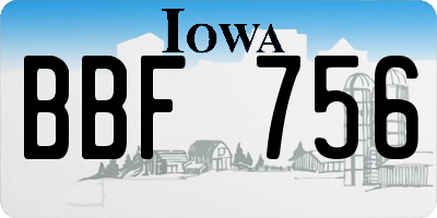 IA license plate BBF756