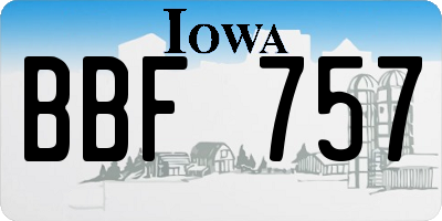 IA license plate BBF757