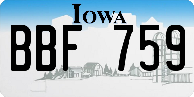 IA license plate BBF759
