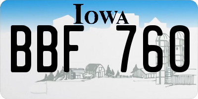 IA license plate BBF760