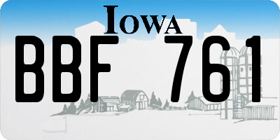 IA license plate BBF761