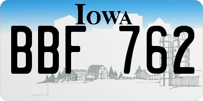 IA license plate BBF762
