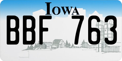 IA license plate BBF763