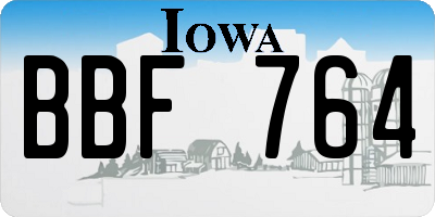 IA license plate BBF764