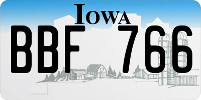 IA license plate BBF766