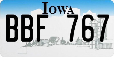 IA license plate BBF767