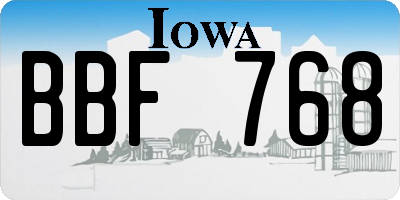 IA license plate BBF768