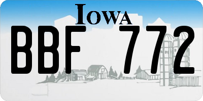 IA license plate BBF772