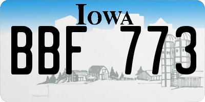 IA license plate BBF773