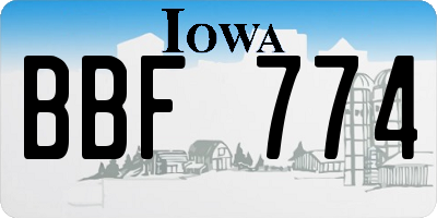 IA license plate BBF774