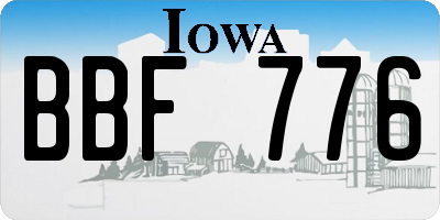 IA license plate BBF776