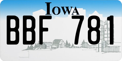 IA license plate BBF781