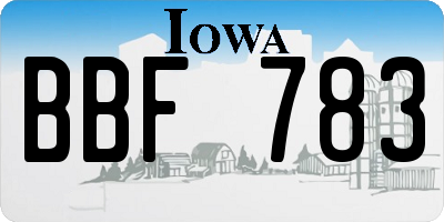 IA license plate BBF783