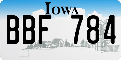 IA license plate BBF784