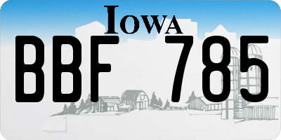IA license plate BBF785