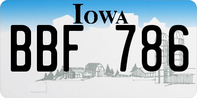 IA license plate BBF786