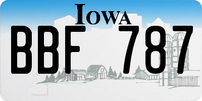 IA license plate BBF787