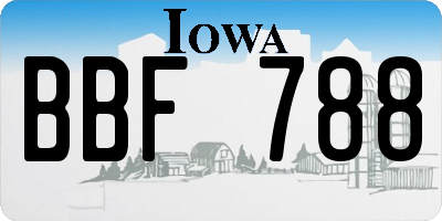 IA license plate BBF788
