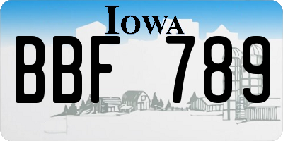 IA license plate BBF789