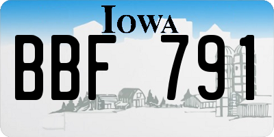 IA license plate BBF791