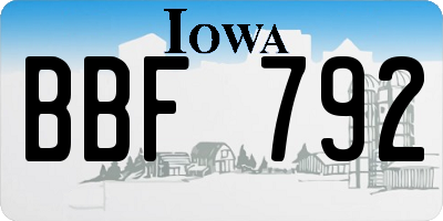IA license plate BBF792