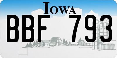 IA license plate BBF793