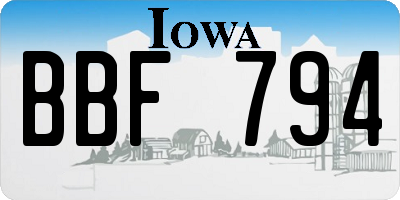 IA license plate BBF794