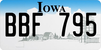 IA license plate BBF795