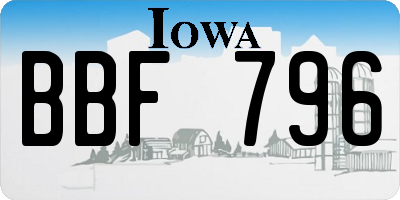 IA license plate BBF796