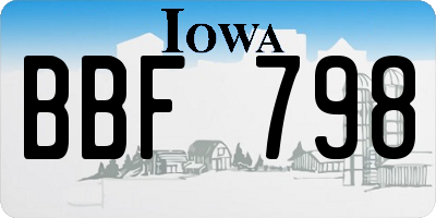 IA license plate BBF798