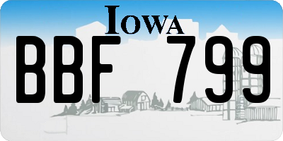 IA license plate BBF799