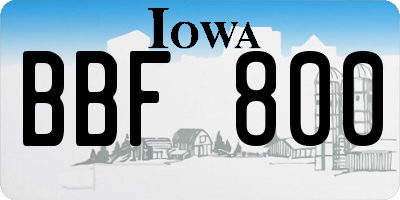 IA license plate BBF800