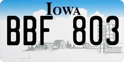 IA license plate BBF803