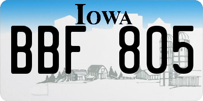 IA license plate BBF805