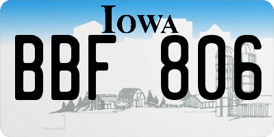IA license plate BBF806