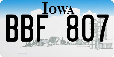 IA license plate BBF807
