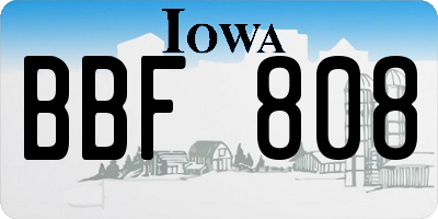 IA license plate BBF808
