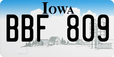 IA license plate BBF809