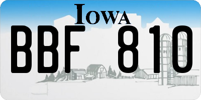 IA license plate BBF810